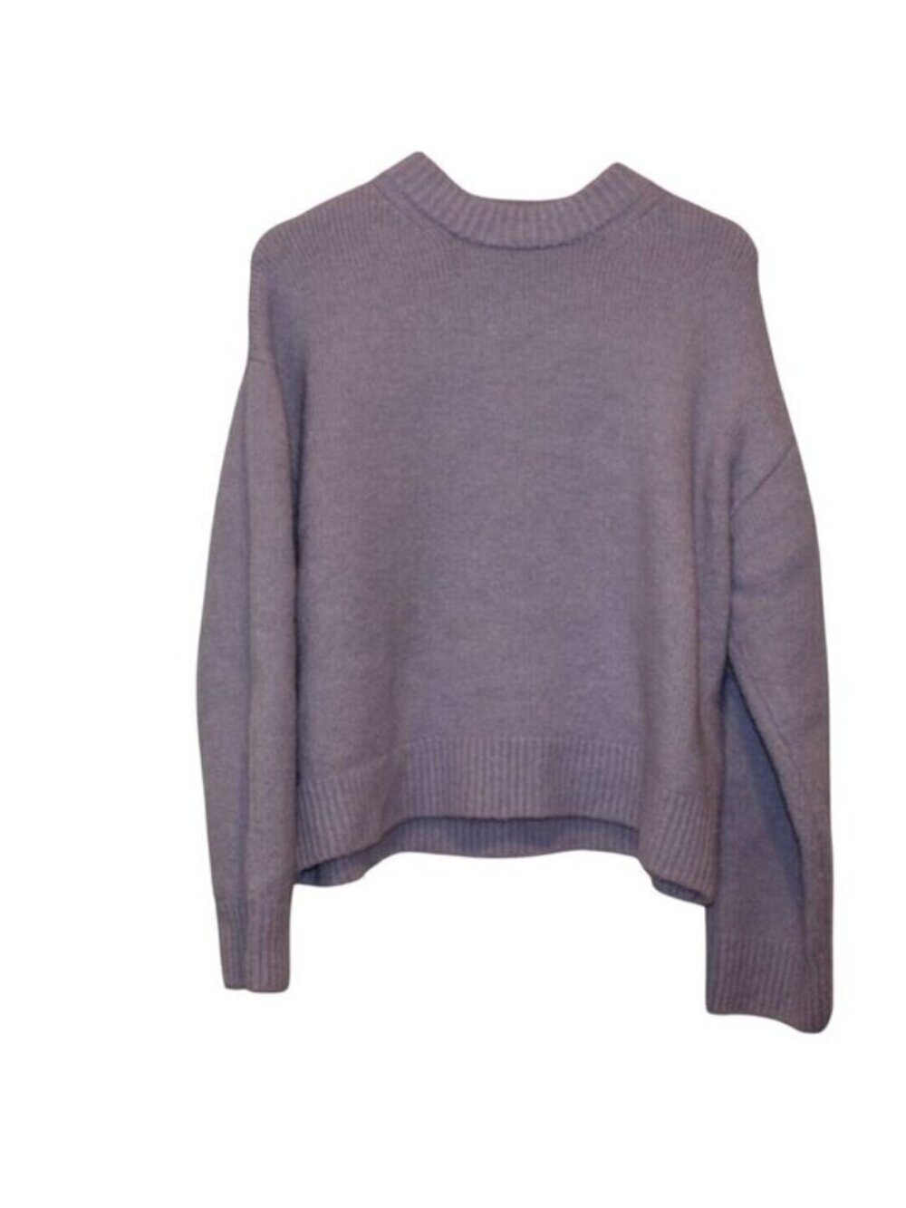 Zara Womens Lilac Oversized Knit  Pullover Sweater Size Large